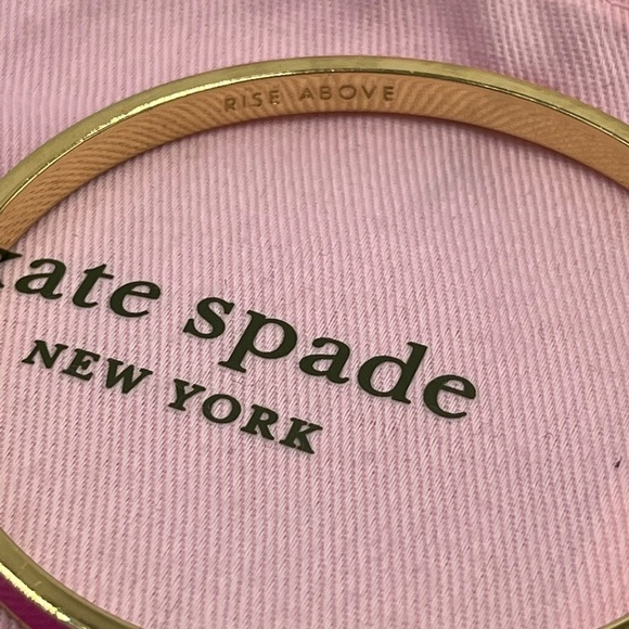 Kate Spade Rise Above Inspirational Hot Pink Gold Plated Bangle Bracelet - Picture 3 of 7